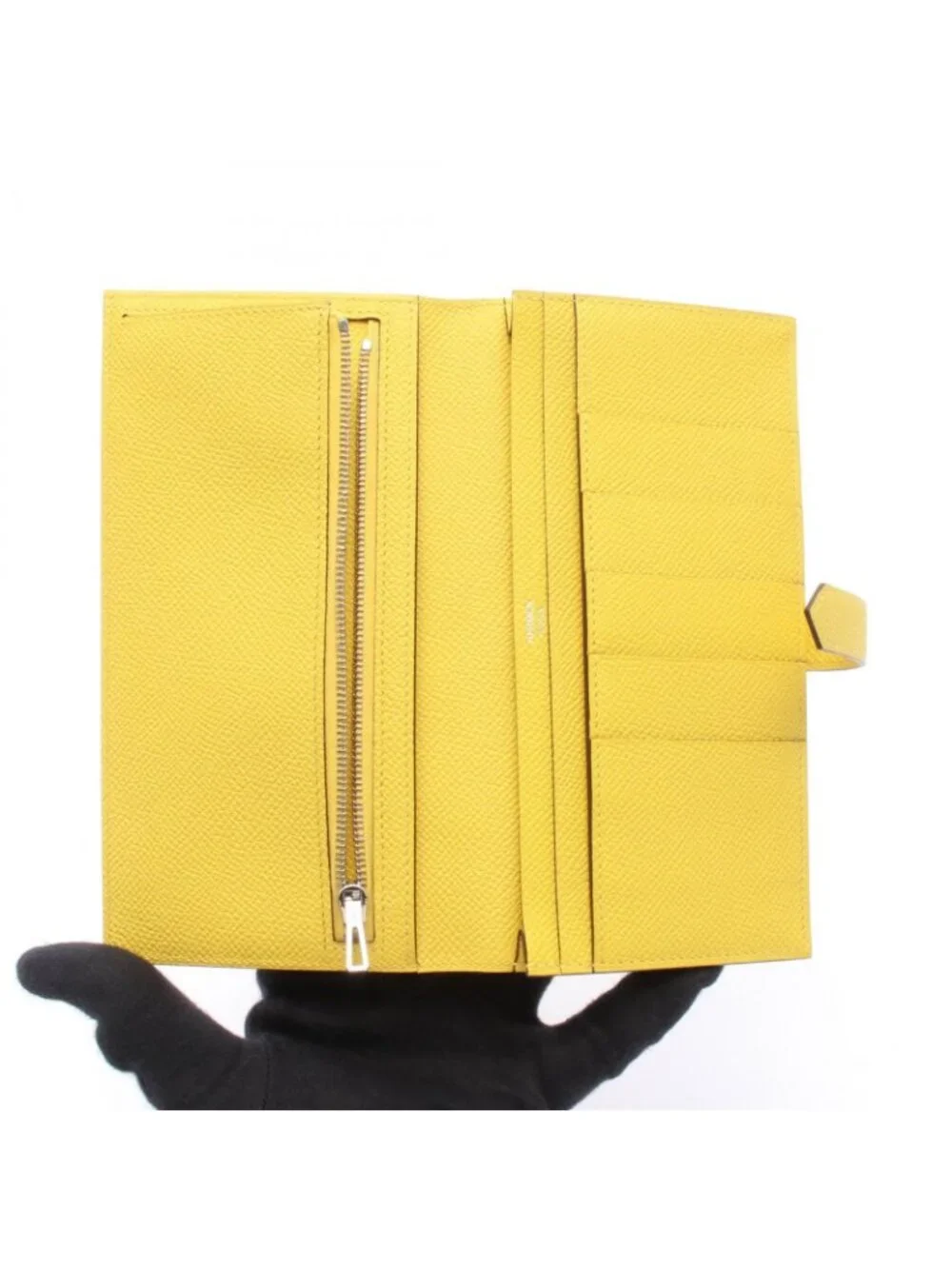 Hermes Bifold Wallet Bearn Soufflet Jaune Naple